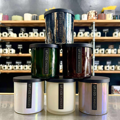 VETRO Collection Fall 2025 - Six Luxe Fragrances - 10oz Glass w/Black Matte Lid  - BUY 3 GET 1 FREE