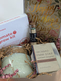 Local Pickup Only!  - Mother's Day Gift Box w/Floral Embossed Candle, Seed Kit, Artisanal Soap, Vial of Matches and Greeting Card